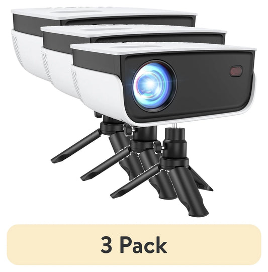 (3 Pack)  1080P Mini Projector,Keystone Correction,Up to Support 240'' Screen,With Stand